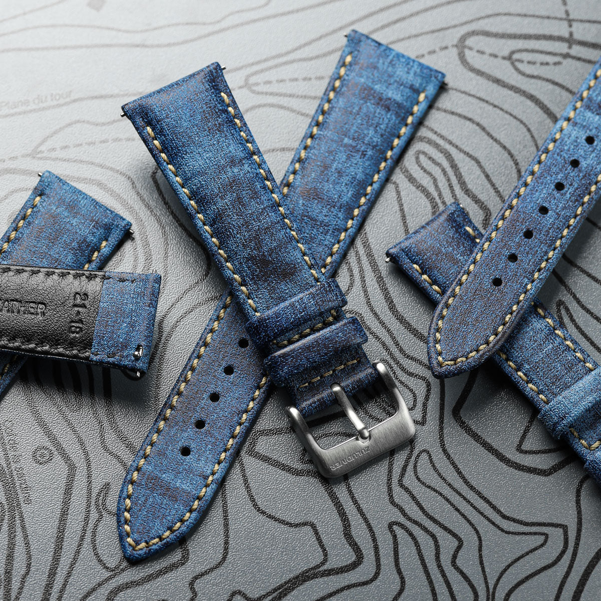 Nevada Denim Leather Watch Strap