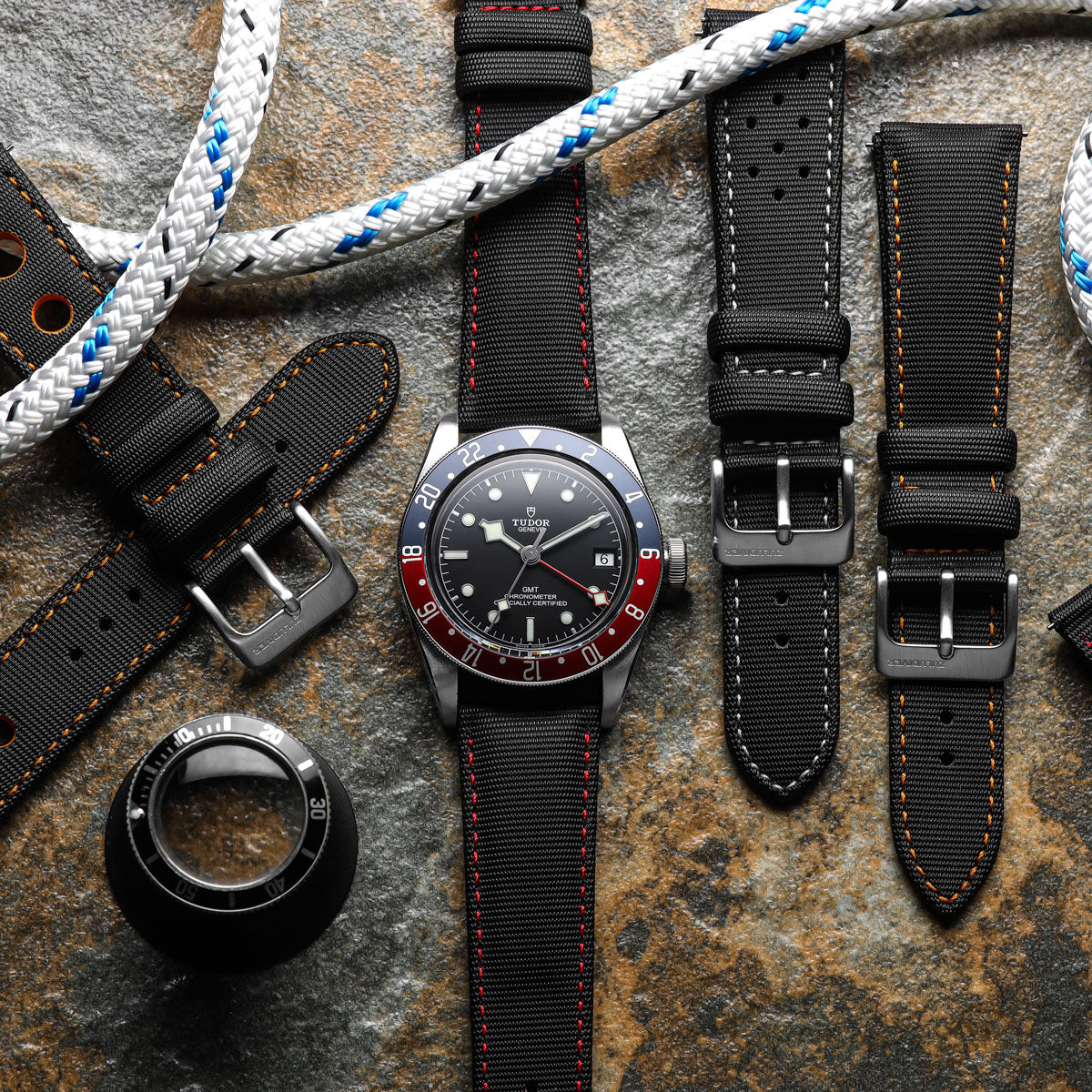 Mayday Regatta Sailcloth Divers Watch Strap - Sunset - additional image 3