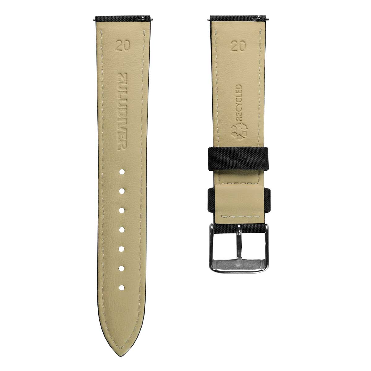 SEAQUAL® Eco-Friendly Watch Strap - Black - ZULUDIVER