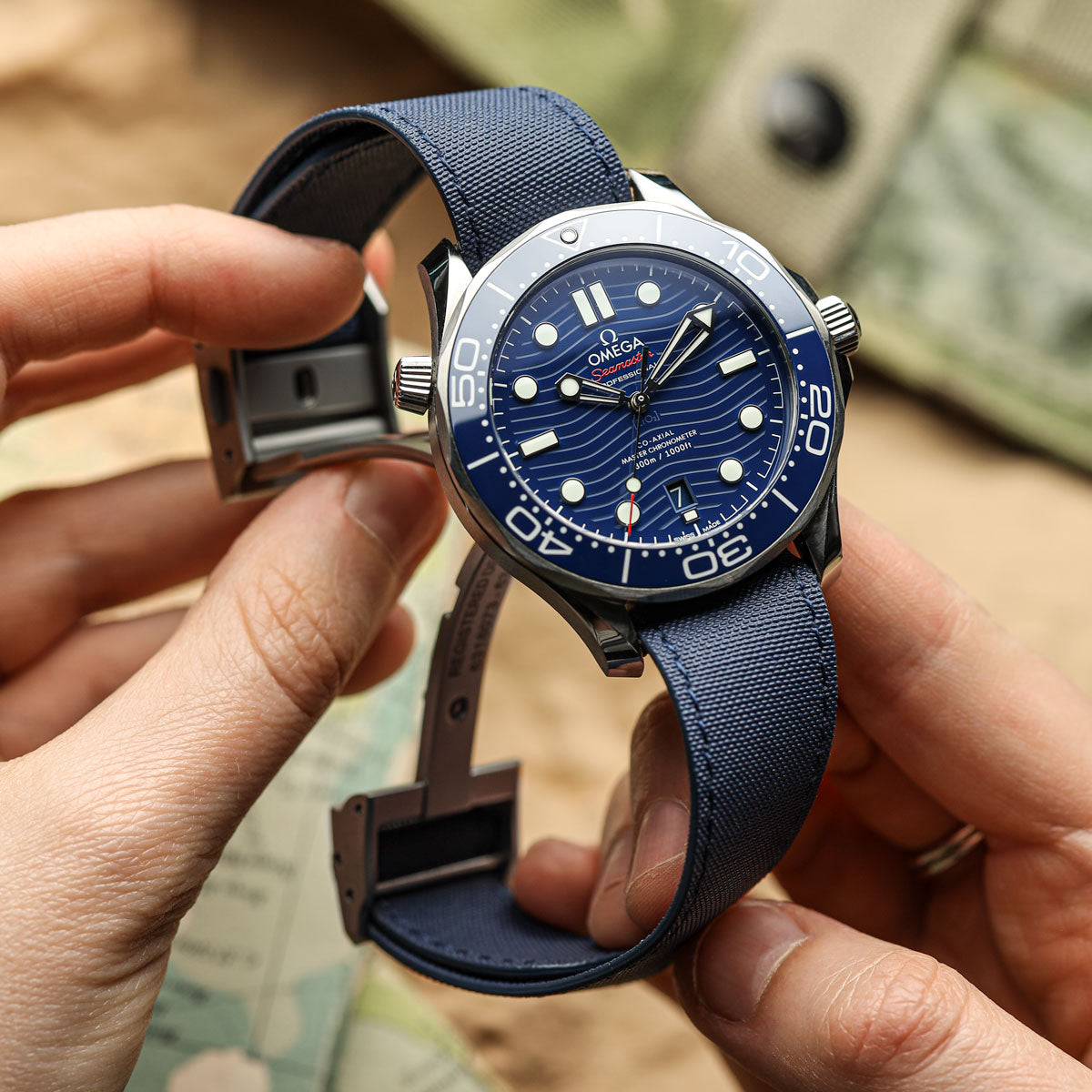 OctoPod Sailcloth Watch Strap - Ocean Blue