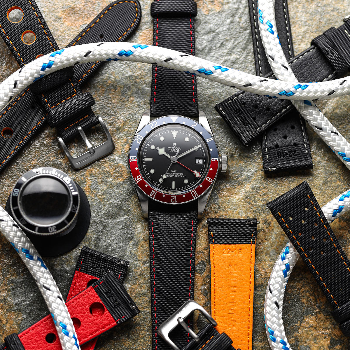 Mayday Regatta Sailcloth Divers Watch Strap - Sunset - additional image 4