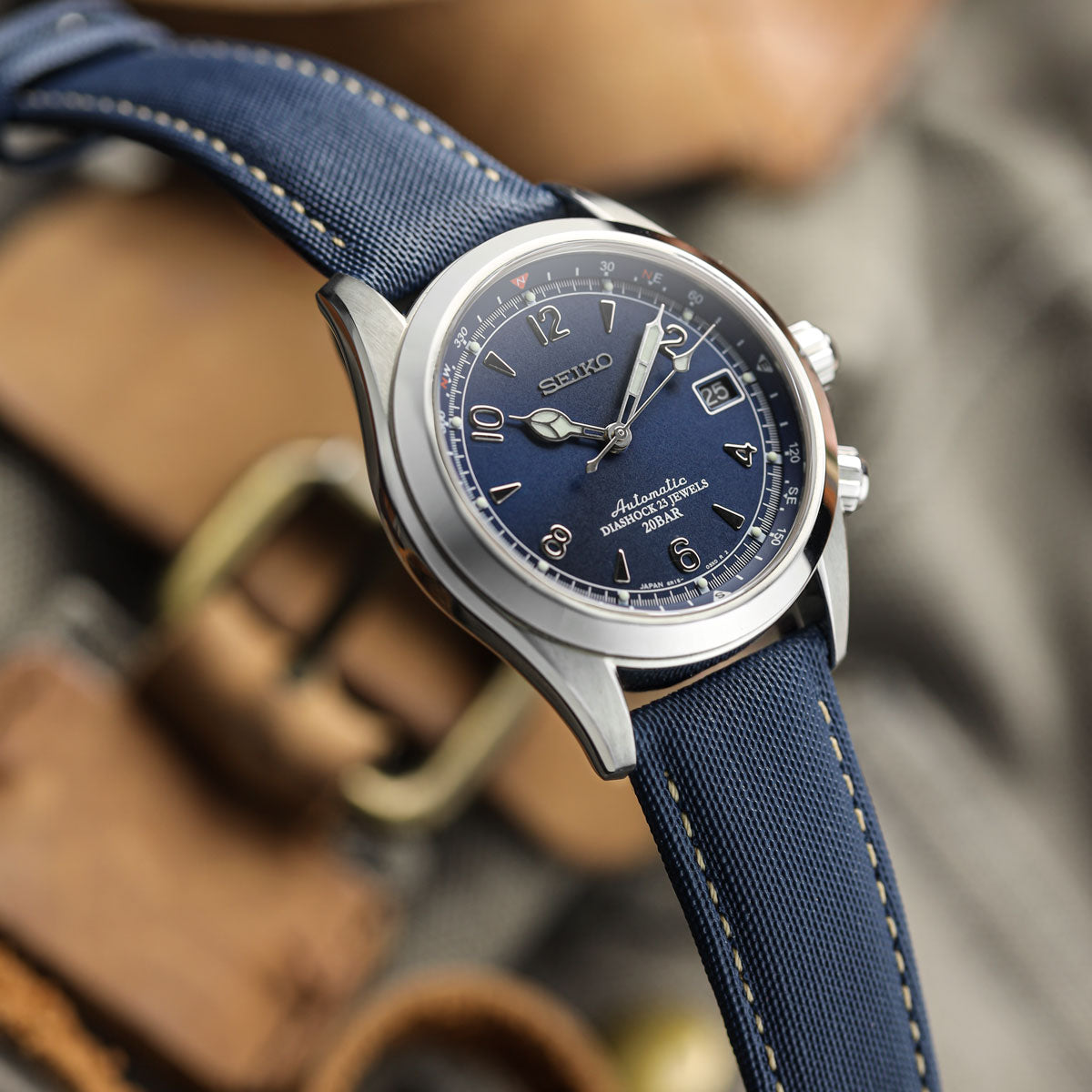 Mayday Regatta Sailcloth Divers Watch Strap - Ocean Blue