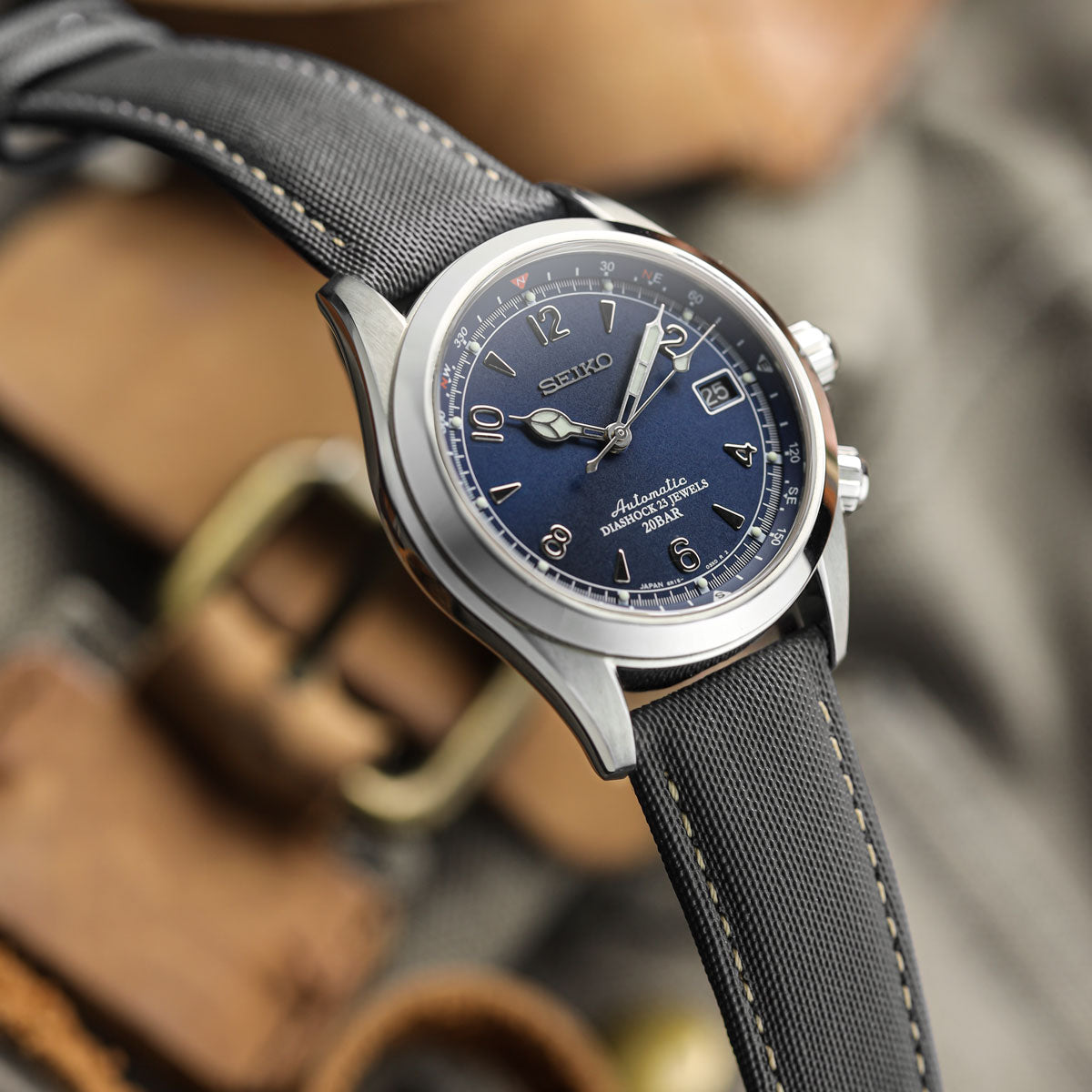 Mayday Regatta Sailcloth Divers Watch Strap - Storm Grey