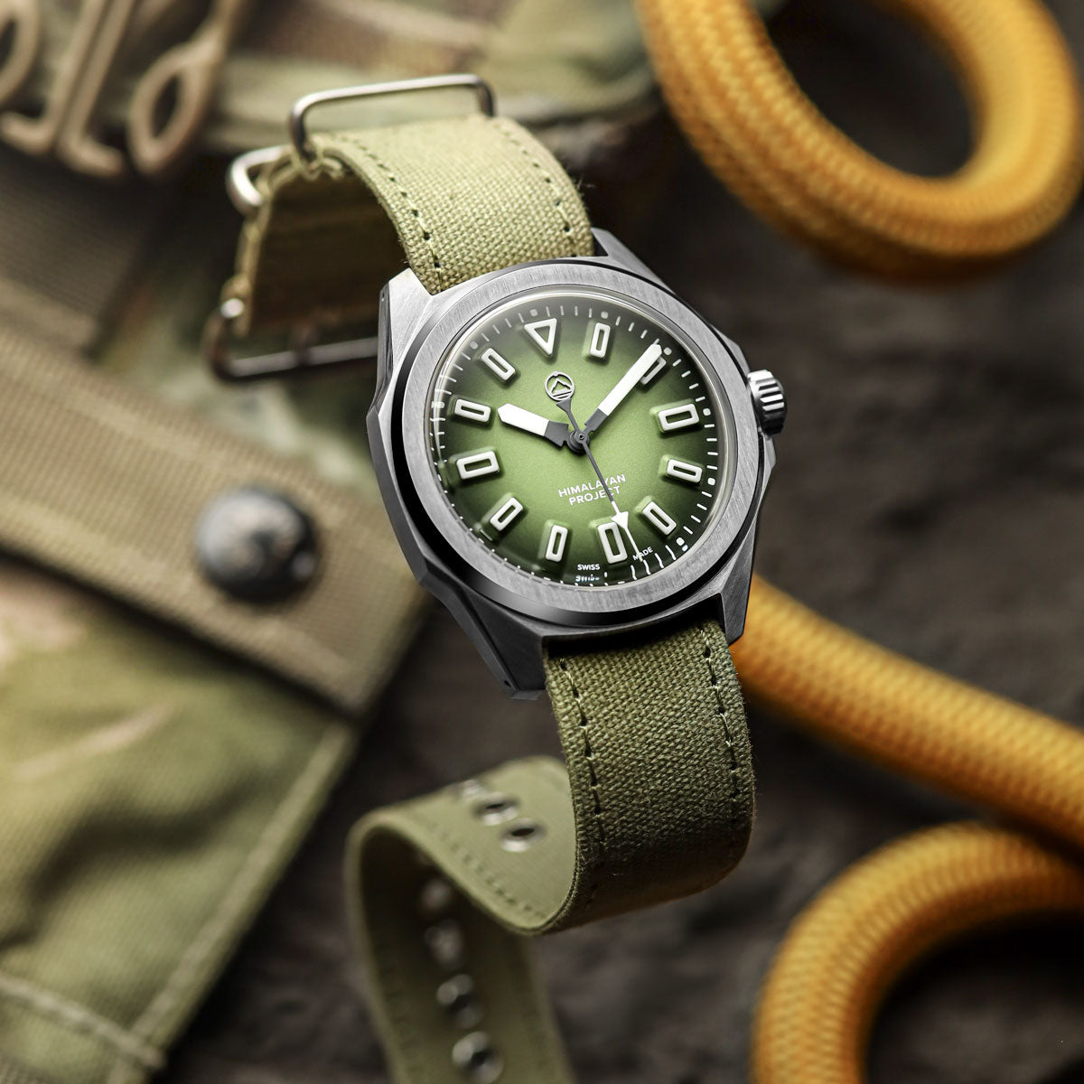1973 British Military Watch Strap: WARRIOR CANVAS - Army Green