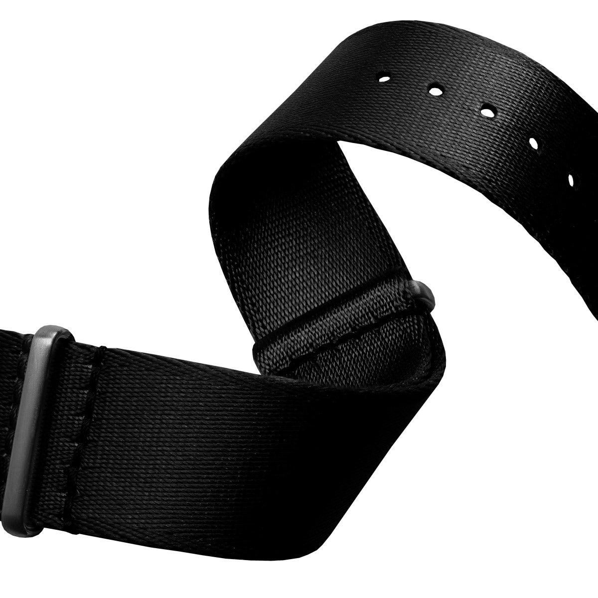 1973 British Military Watch Strap: ARMOURED - Black, Satin