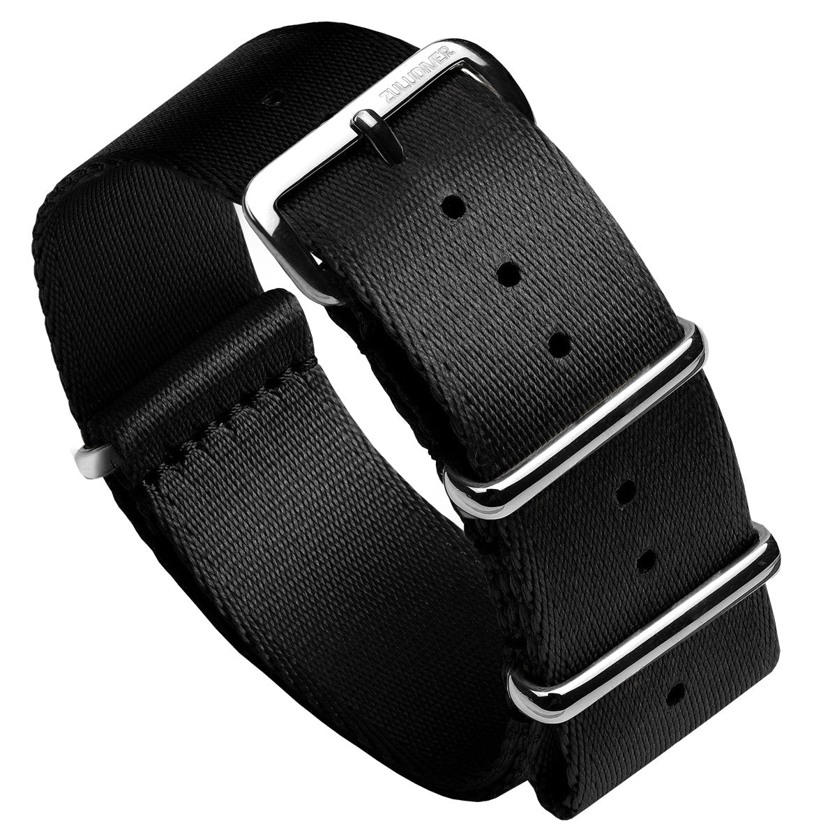Black seat belt NATO Watch Straps, white background image
