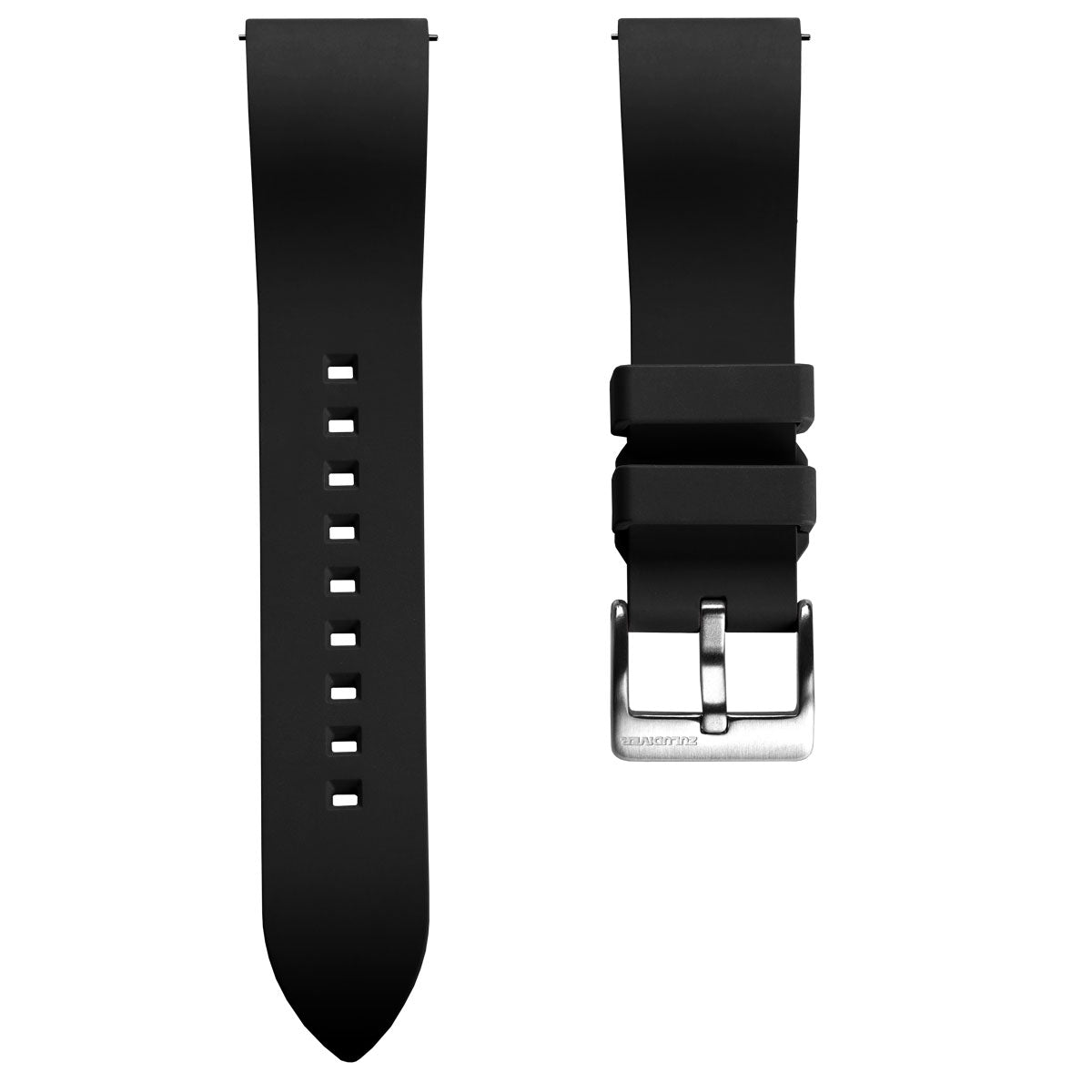 Zennor Rubber Waterproof Watch Strap - Abyss Black