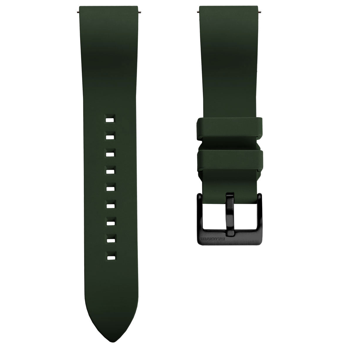 Zennor Rubber Waterproof Watch Strap - Everglade Green
