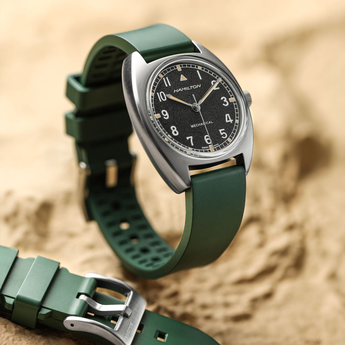 Zennor Rubber Waterproof Watch Strap - Everglade Green