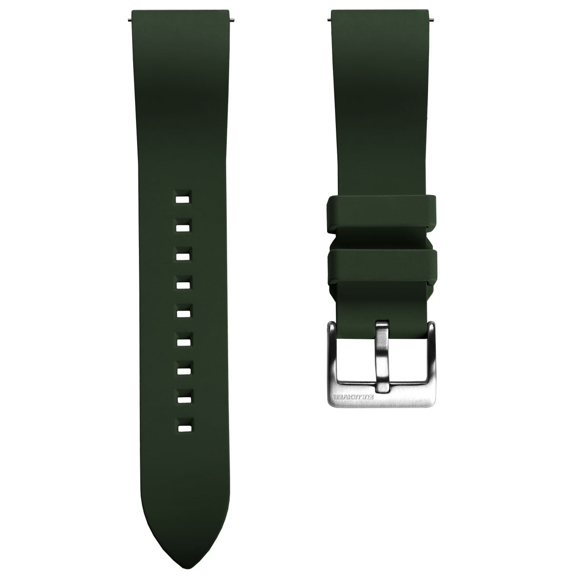 Zennor Rubber Waterproof Watch Strap - Everglade Green