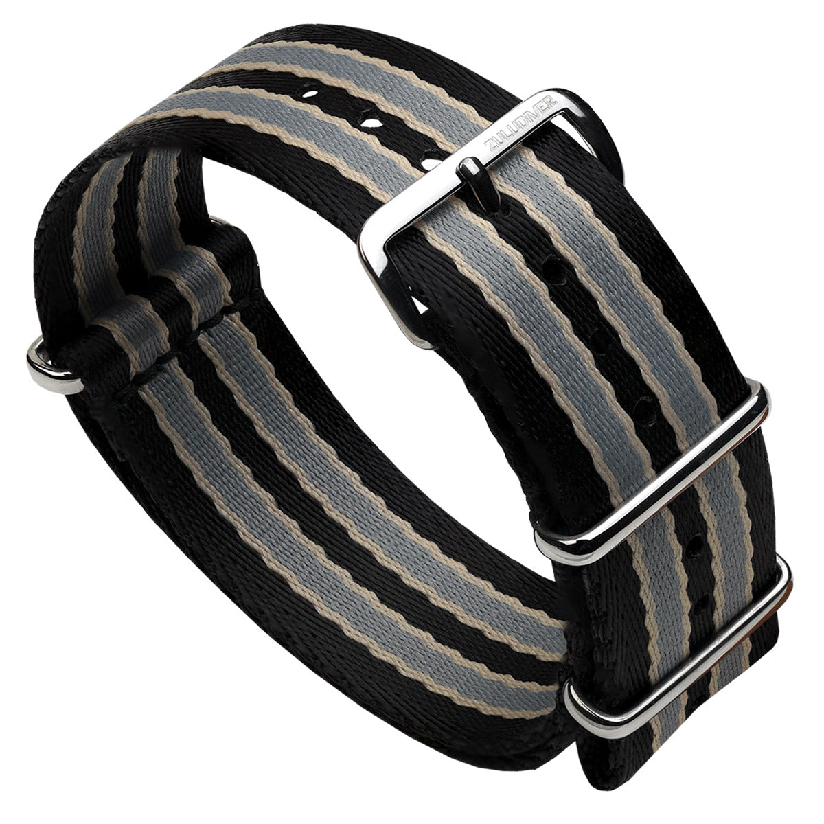 Omega style NATO Watch Straps, James Bond No Time To Die Movie colours,white background image