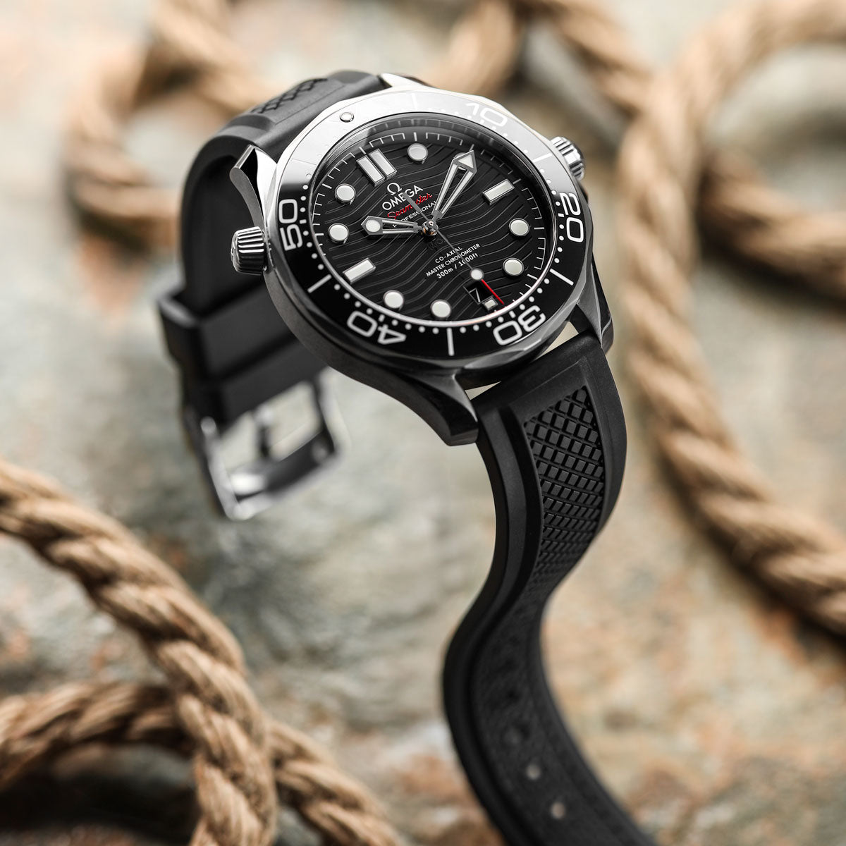 ZULUDIVER Hartland Black FKM Rubber Watch Strap