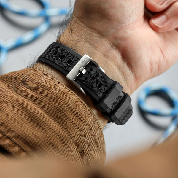 TitanFlex Rubber Watch Strap - Abyss Black - ZULUDIVER