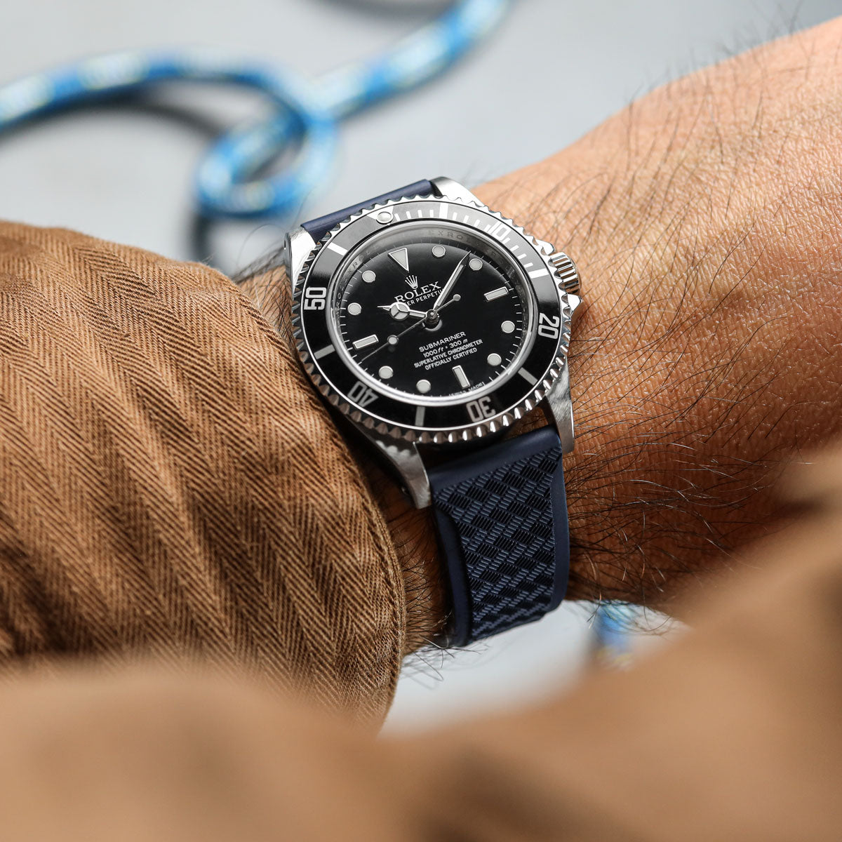 TitanFlex Rubber Watch Strap - Ocean Blue