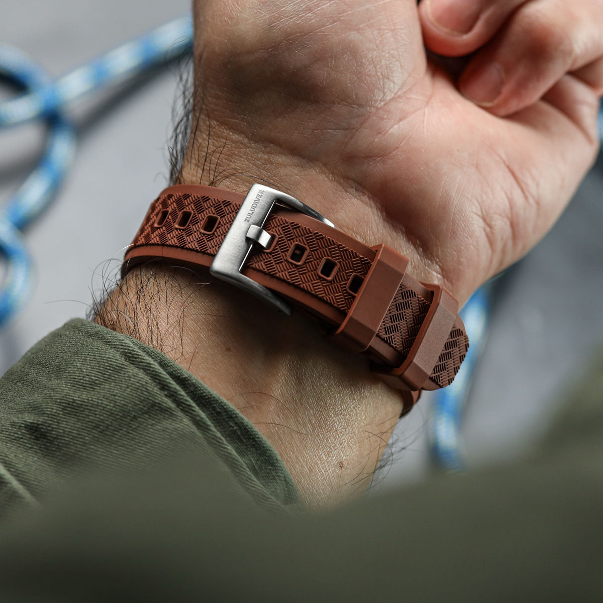 TitanFlex Rubber Watch Strap - Sea Mist Grey