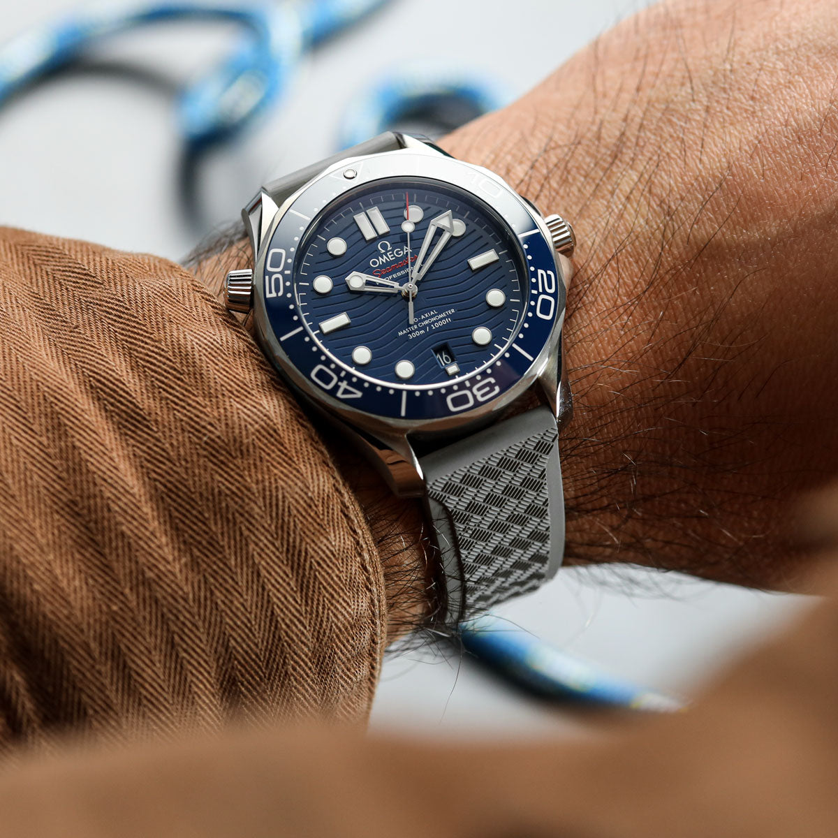 TitanFlex Rubber Watch Strap - Sea Mist Grey