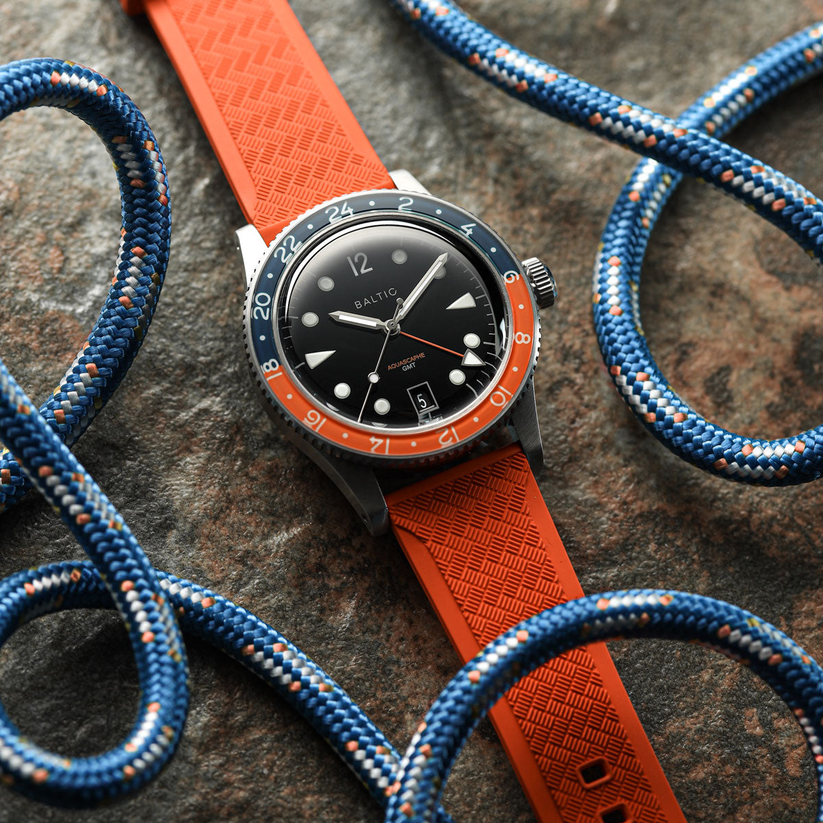TitanFlex Rubber Watch Strap - Sunset Orange