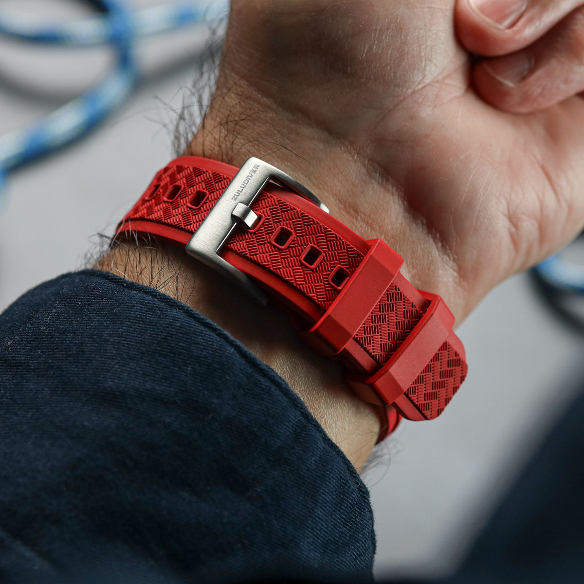 TitanFlex Rubber Watch Strap - Sea Mist Grey