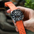ZULUDIVER Modern Tropical Watch Strap (MkII) - Orange - Silver Hardware - additional image 2