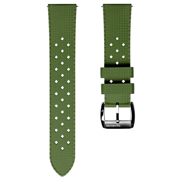 AquaWave Rubber Watch Strap (MKII) - Lagoon Green - ZULUDIVER