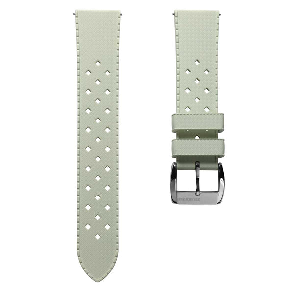 AquaWave Rubber Watch Strap (MKII) - Vintage White + Lume - ZULUDIVER