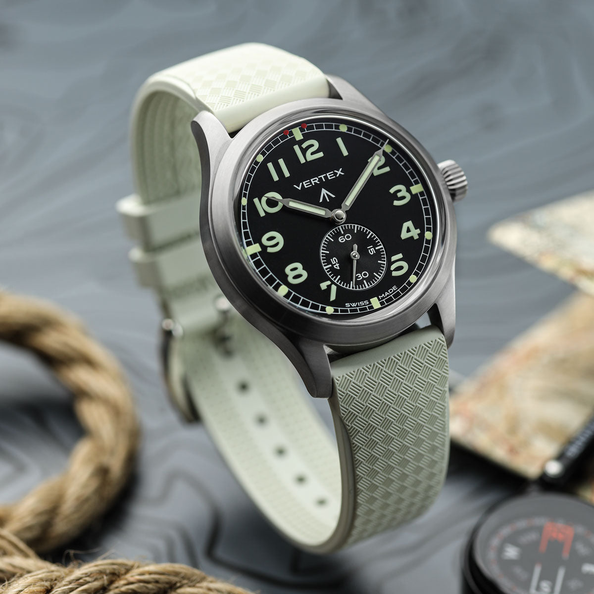 StormForce Rubber Watch Strap (MKII) - Vintage White + Lume