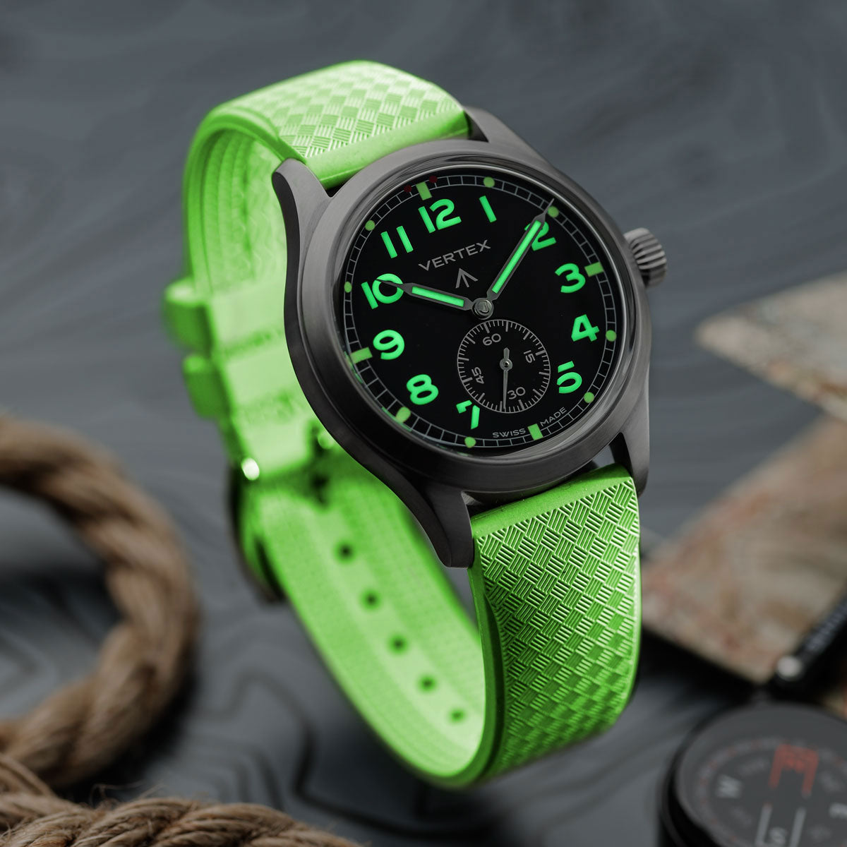 StormForce Rubber Watch Strap (MKII) - Vintage White + Lume