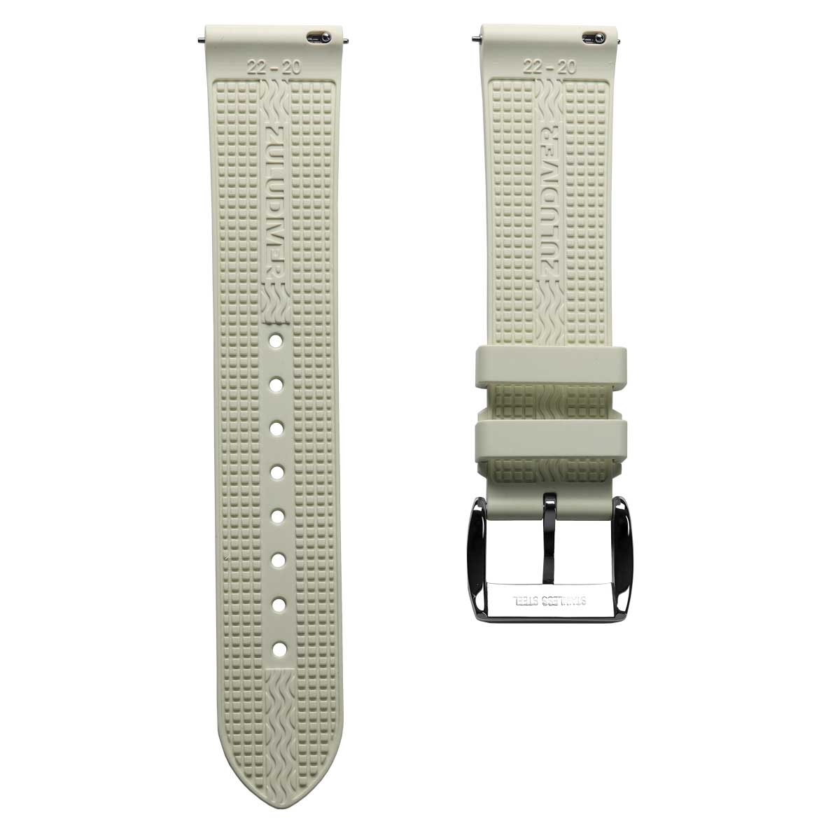 StormForce Rubber Watch Strap (MKII) - Vintage White + Lume