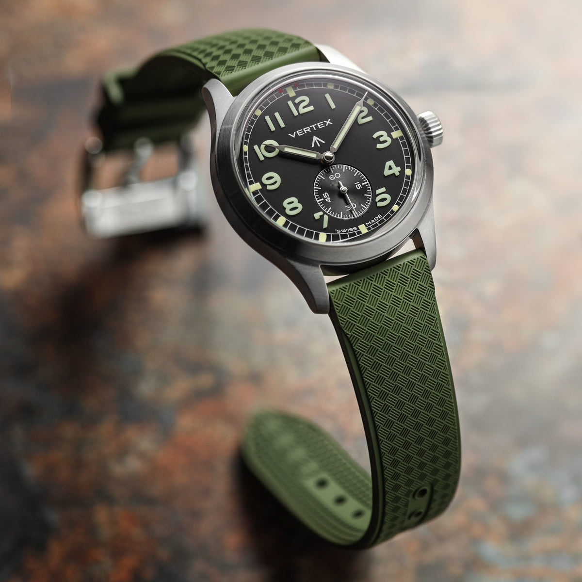 RASINオリジナル クロコダイル 裏ラバーグリーン 22mm-20mm