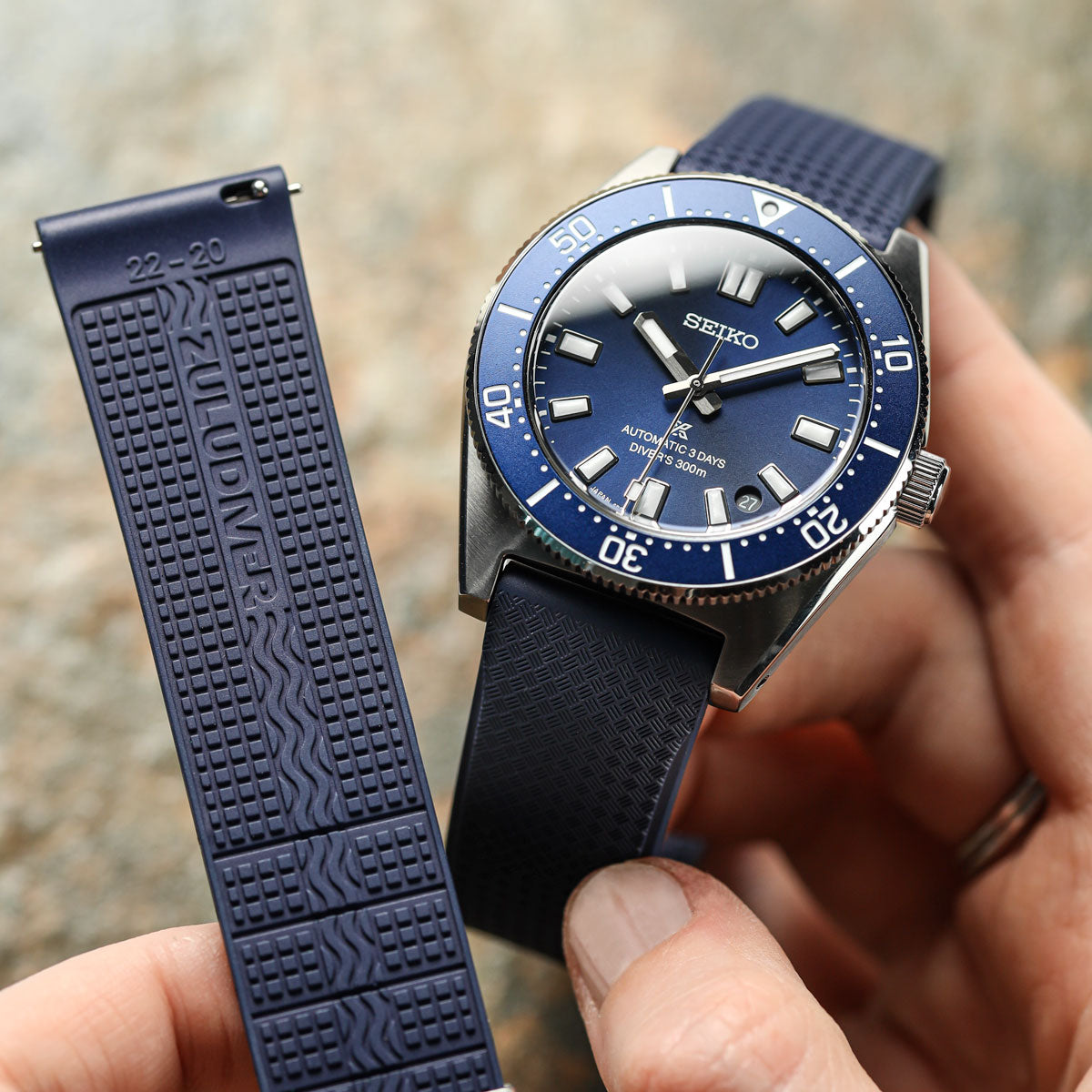 Tsunami MK2 Rubber Deployant Watch Strap Harbour Brown ZULUDIVER