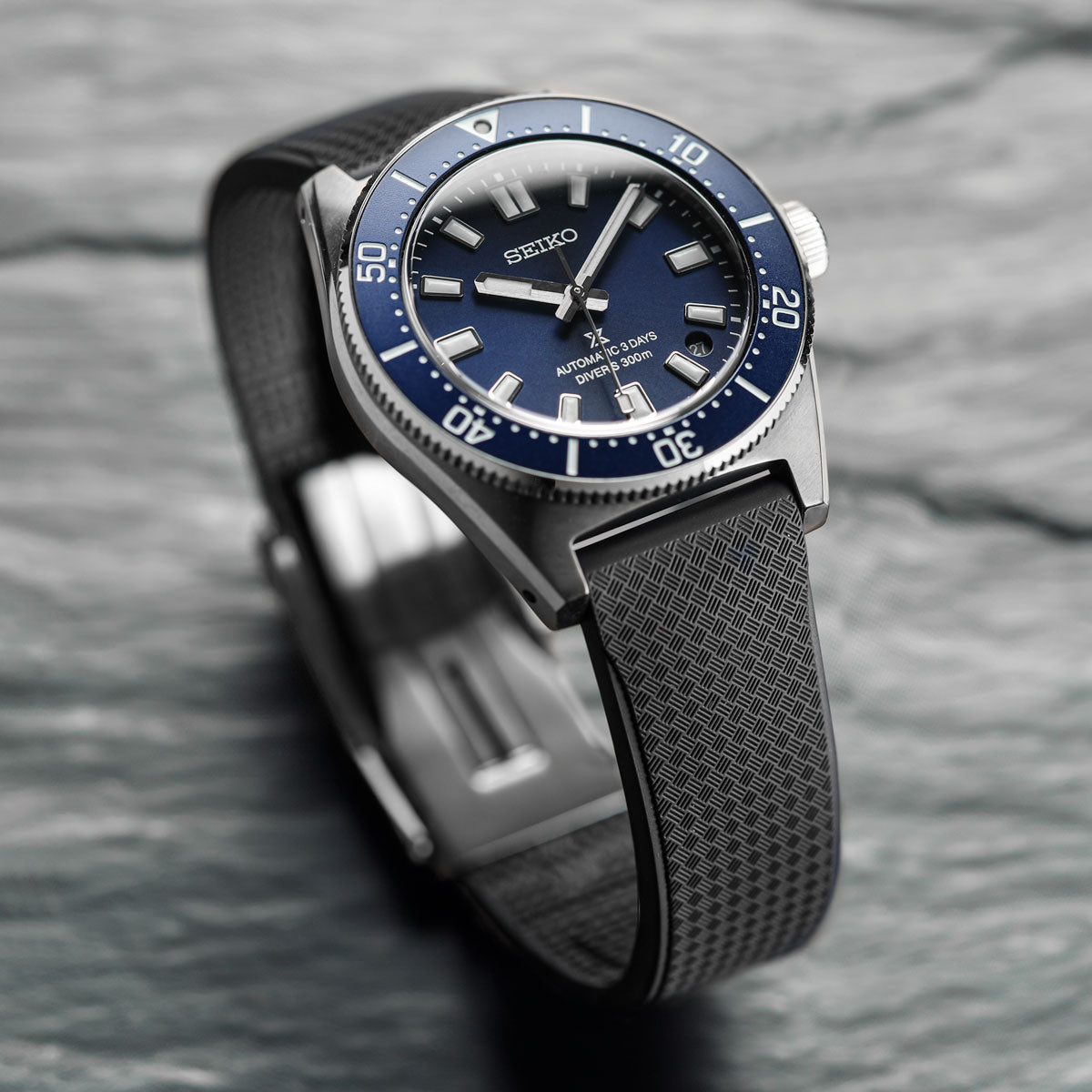 Tsunami MK2 Rubber Deployant Watch Strap - Anthracite Grey