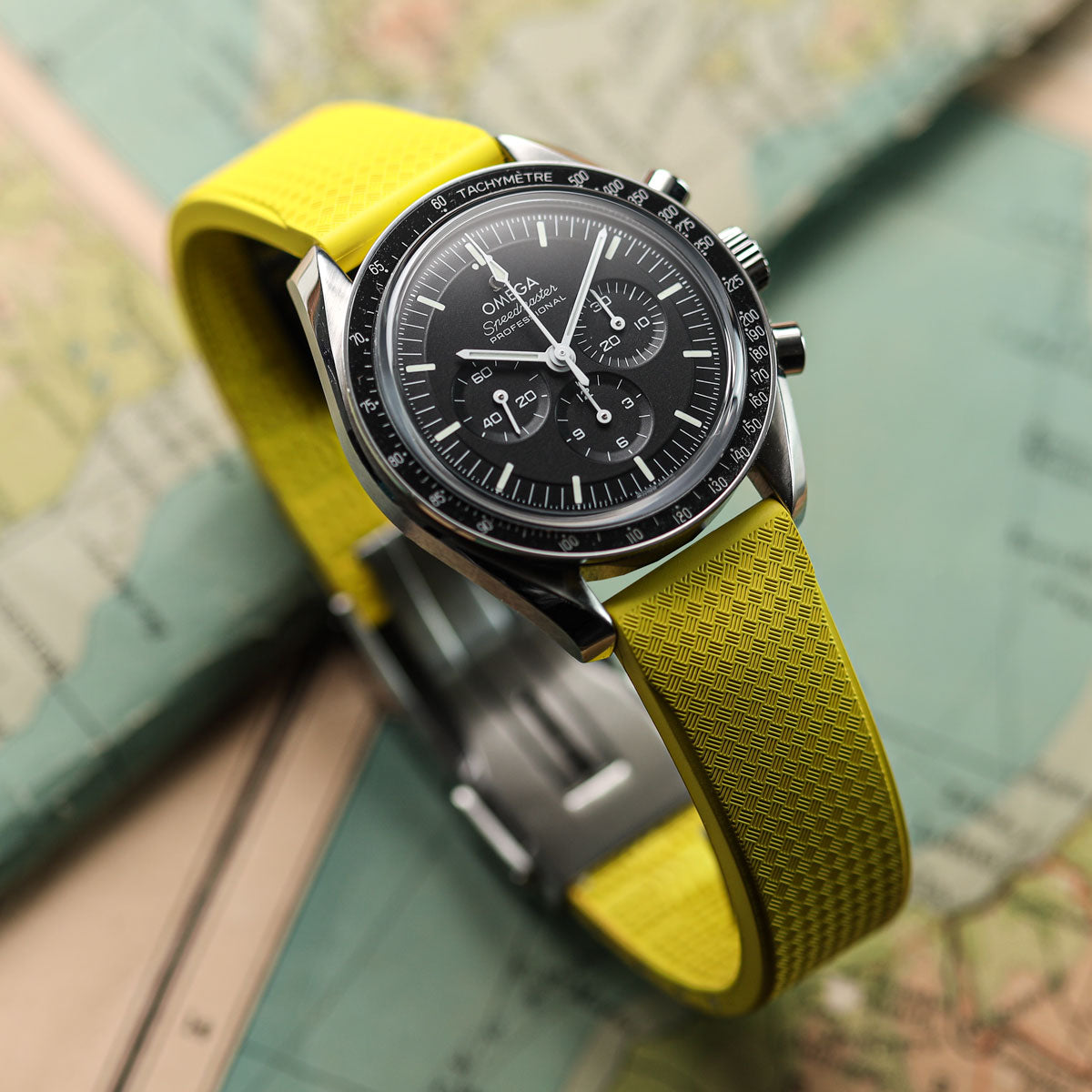 Tsunami MK2 Rubber Deployant Watch Strap - Tuscan Yellow