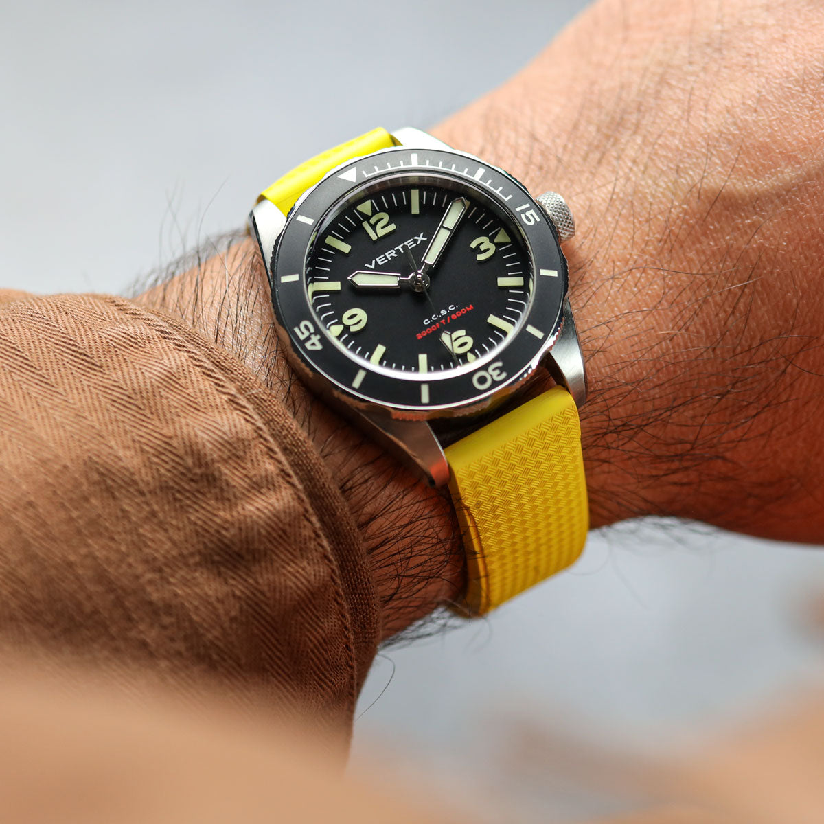 Tsunami MK2 Rubber Deployant Watch Strap Tuscan Yellow ZULUDIVER
