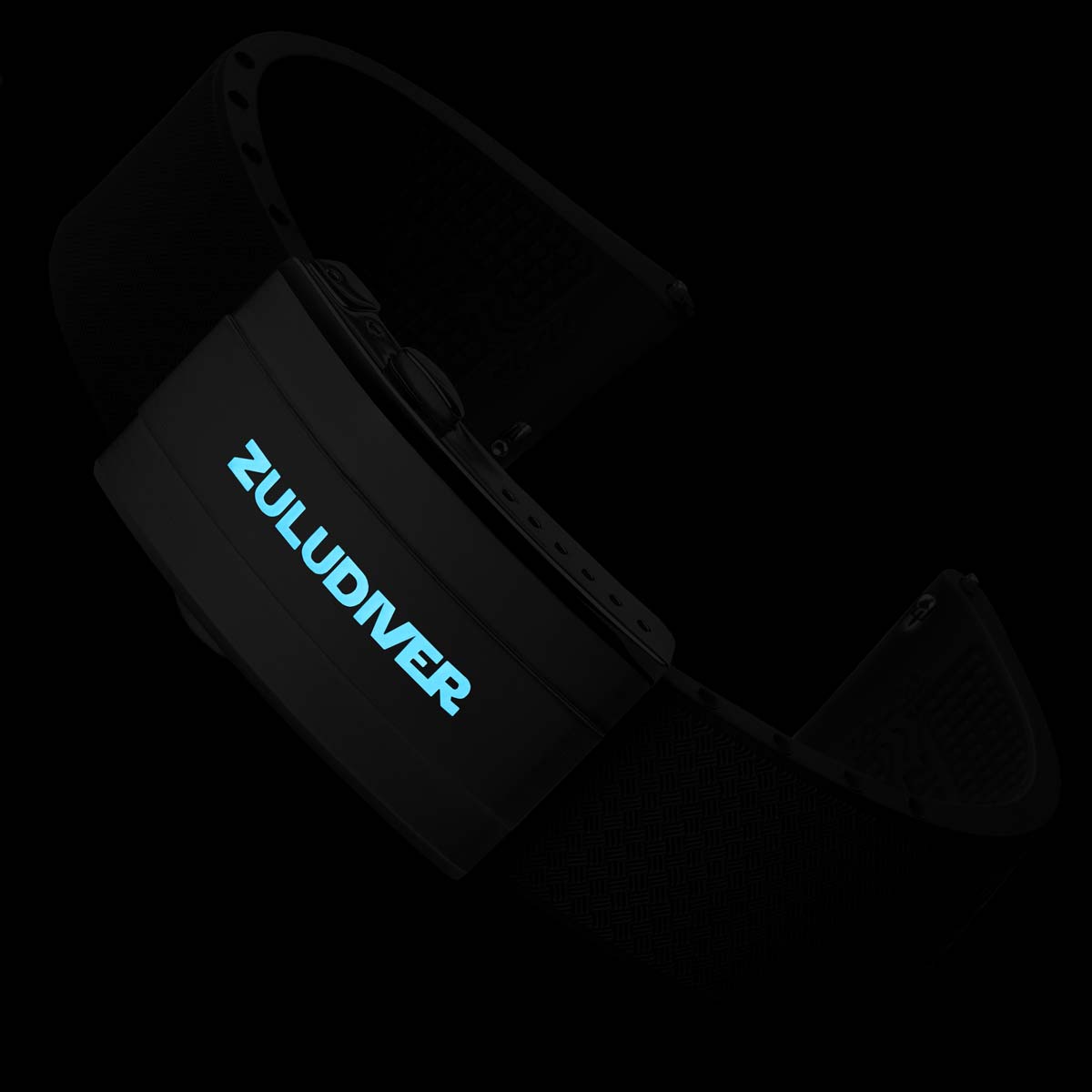 Tsunami MK2 Rubber Deployant Watch Strap - Abyss Black
