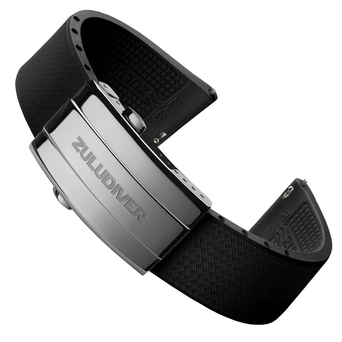 Tsunami MK2 Rubber Deployant Watch Strap - Abyss Black