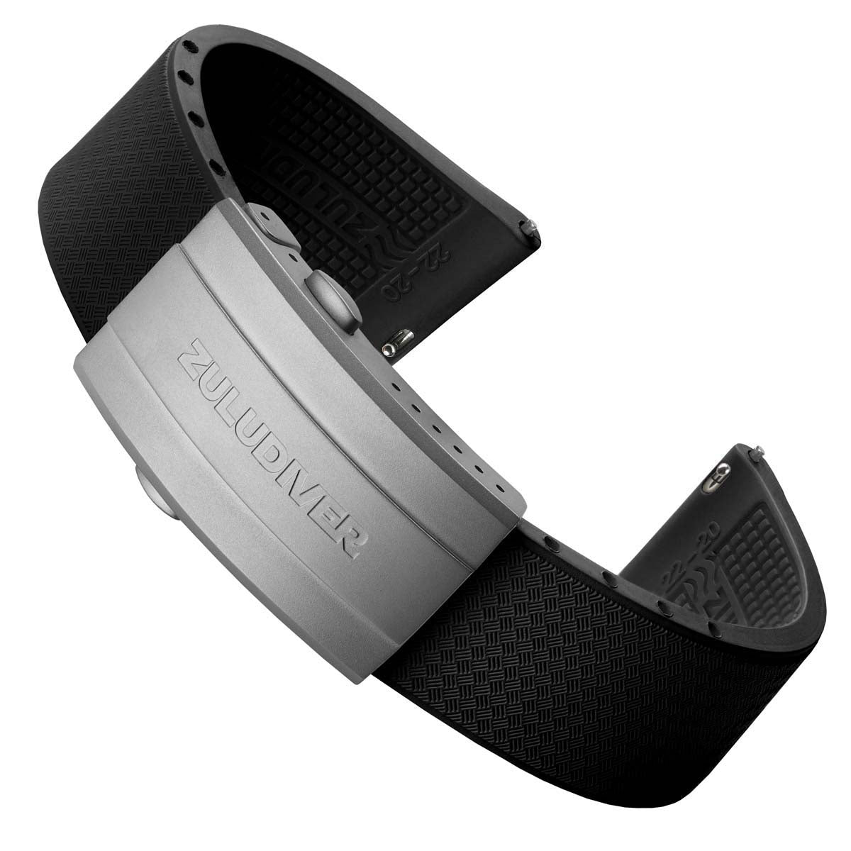 Tsunami MK2 Rubber Deployant Watch Strap - Abyss Black