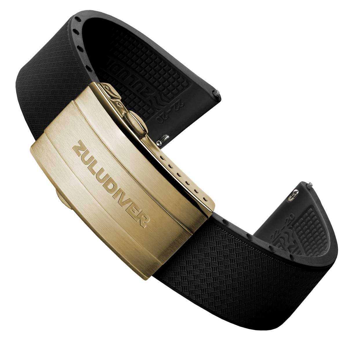 Tsunami MK2 Rubber Deployant Watch Strap - Abyss Black