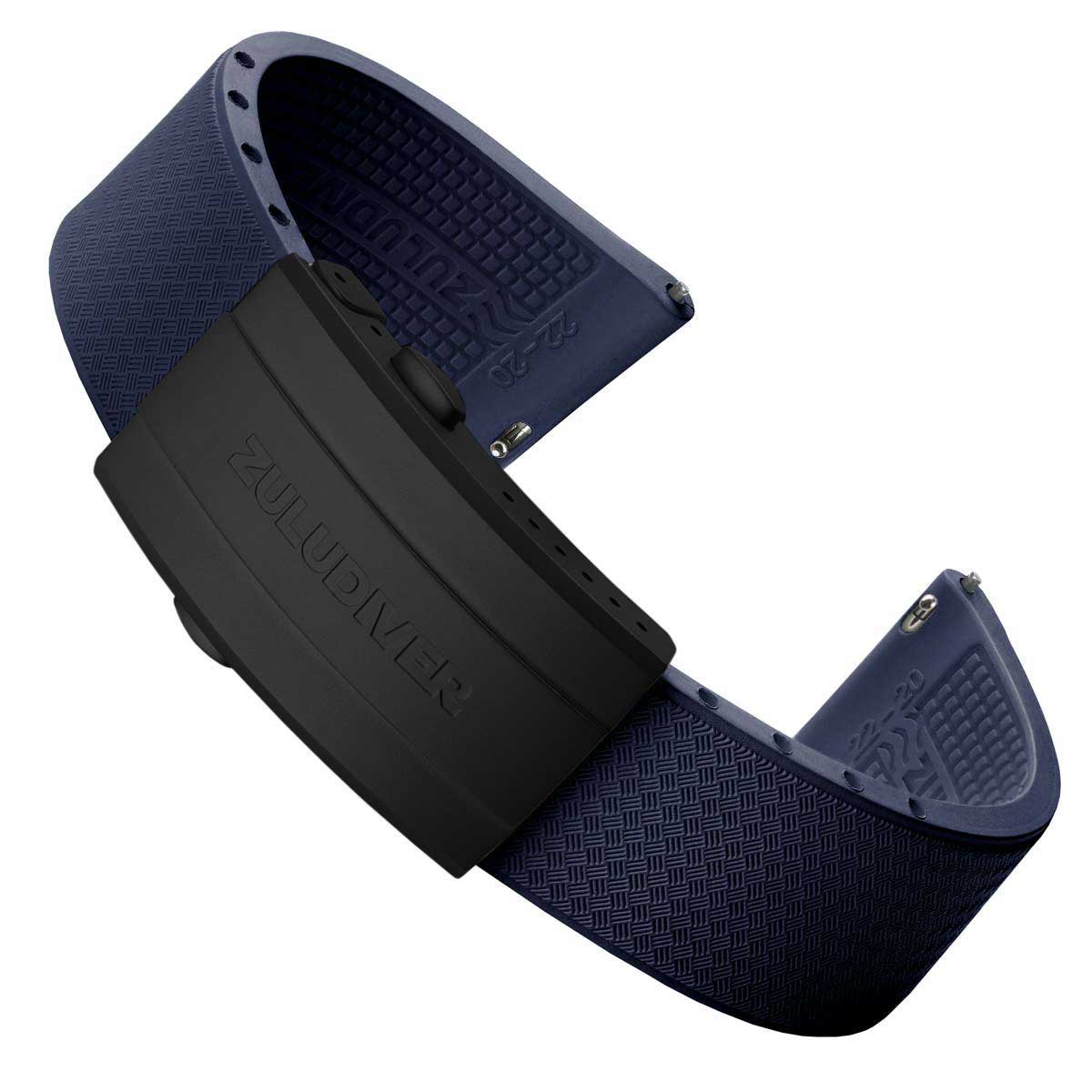 Tsunami MK2 Rubber Deployant Watch Strap - Ocean Blue