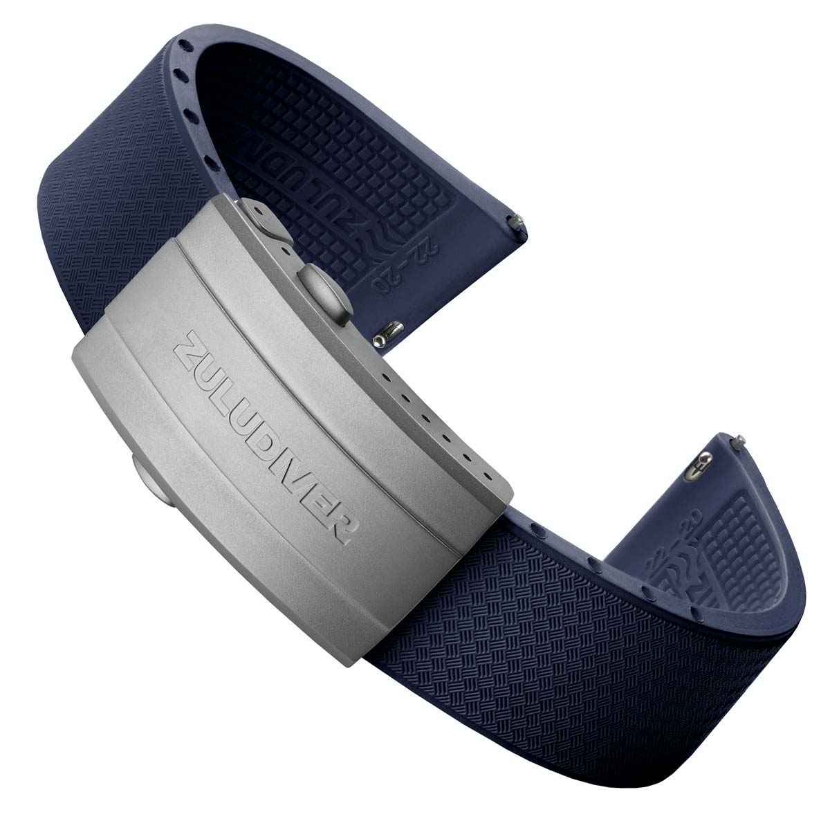 Tsunami MK2 Rubber Deployant Watch Strap - Ocean Blue - ZULUDIVER