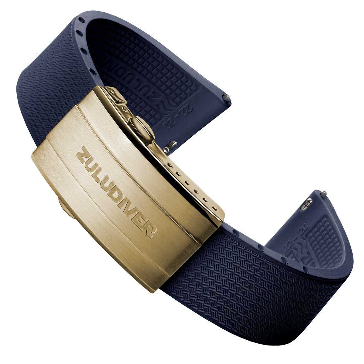 Tsunami MK2 Rubber Deployant Watch Strap - Ocean Blue - ZULUDIVER