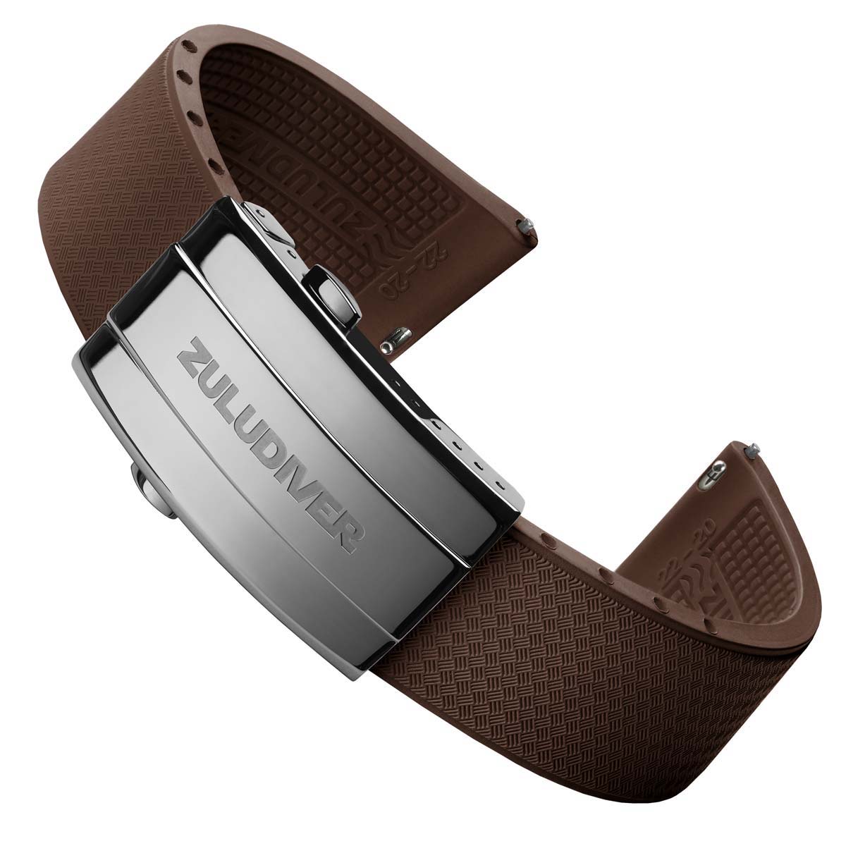 Tsunami MK2 Rubber Deployant Watch Strap - Harbour Brown - ZULUDIVER