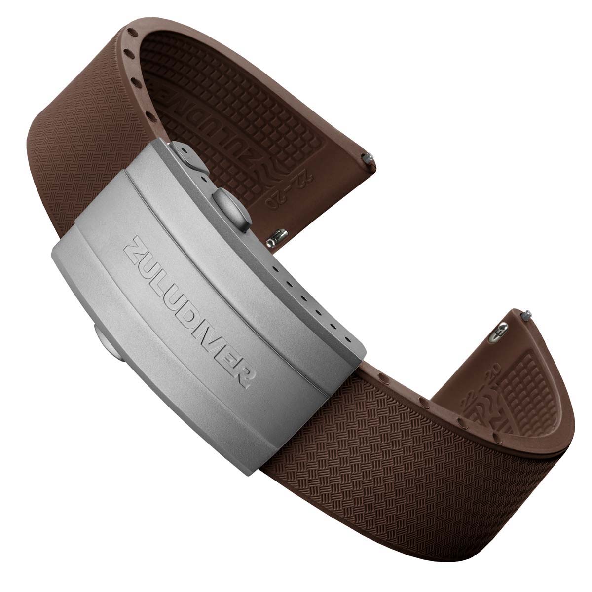 Tsunami MK2 Rubber Deployant Watch Strap - Harbour Brown - ZULUDIVER