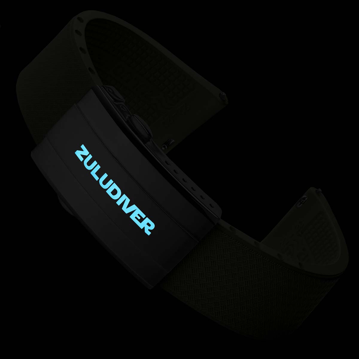 Tsunami MK2 Rubber Deployant Watch Strap - Lagoon Green