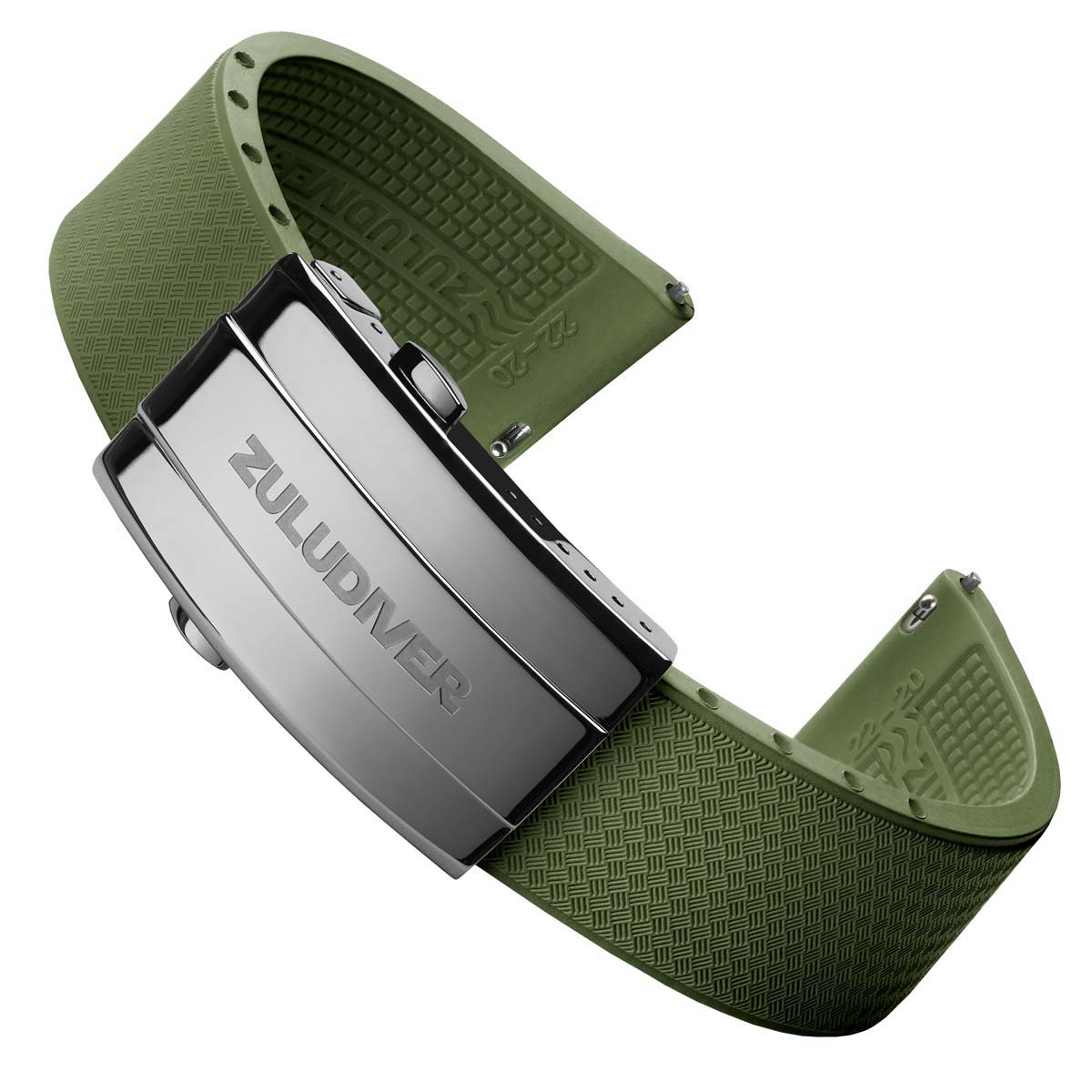 Tsunami MK2 Rubber Deployant Watch Strap - Lagoon Green - ZULUDIVER