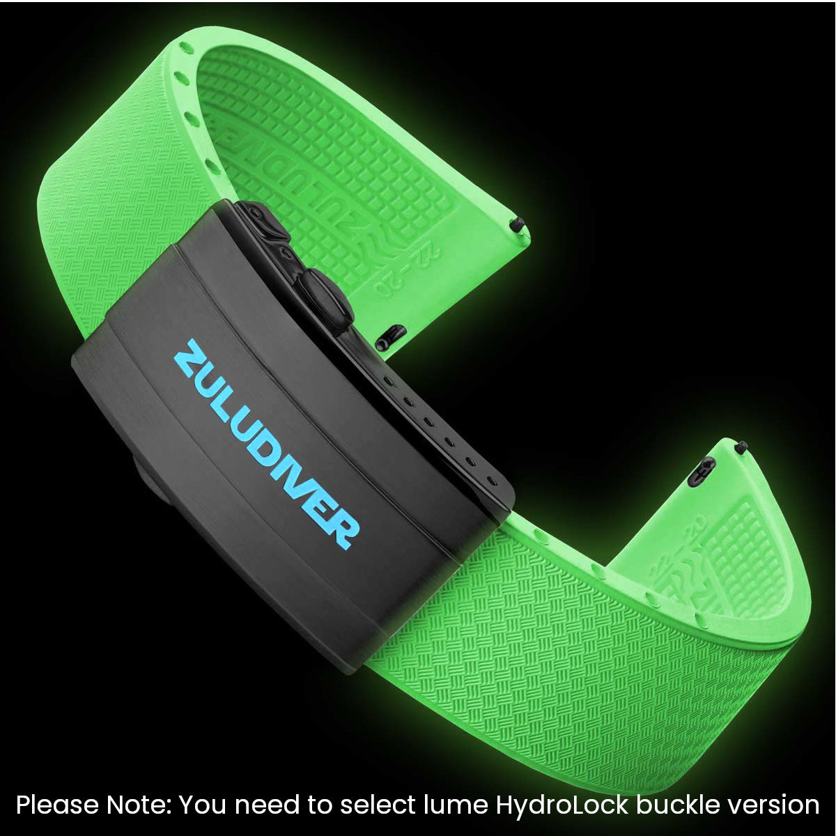Tsunami MK2 Rubber Deployant Watch Strap - Vintage White + Lume