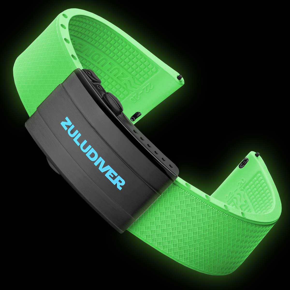 Tsunami MK2 Rubber Deployant Watch Strap - Vintage White + Lume