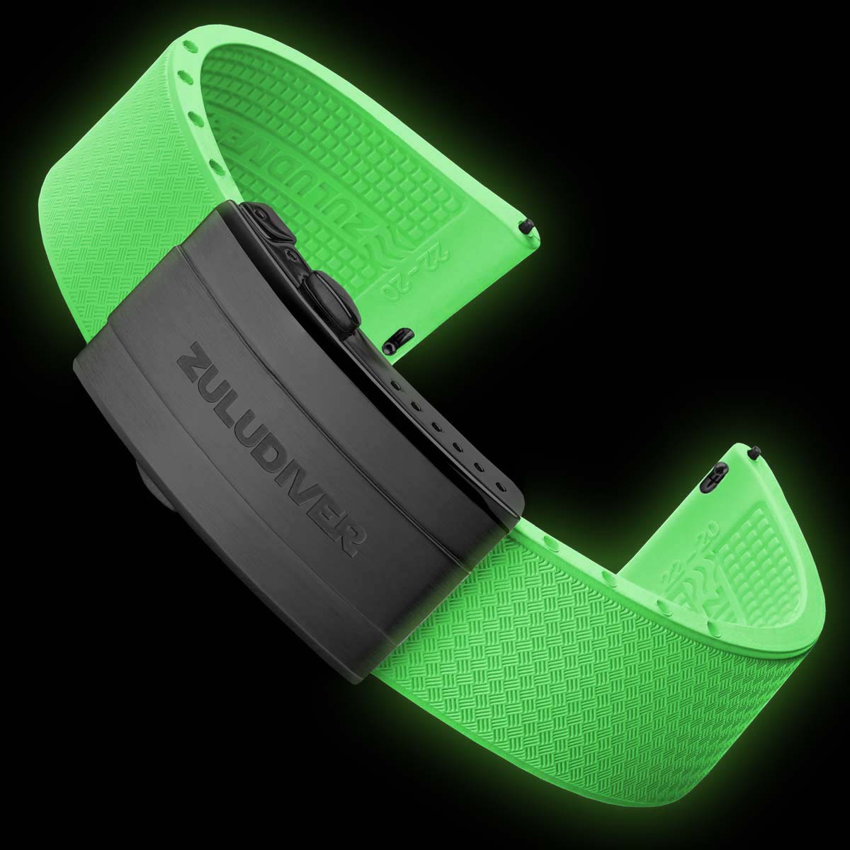 Tsunami MK2 Rubber Deployant Watch Strap - Vintage White + Lume