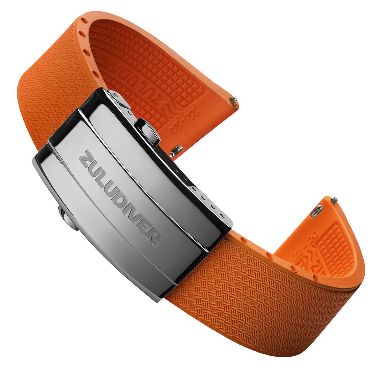 バルクオム Tsunami MK2 Rubber Deployant Watch Strap - Sunset Orange - ZULUDIVER