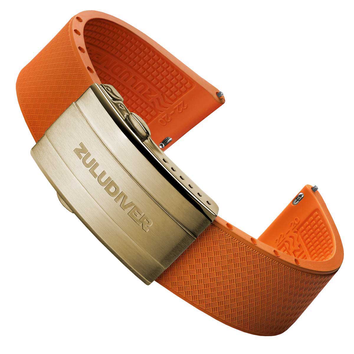 Tsunami MK2 Rubber Deployant Watch Strap - Sunset Orange - ZULUDIVER