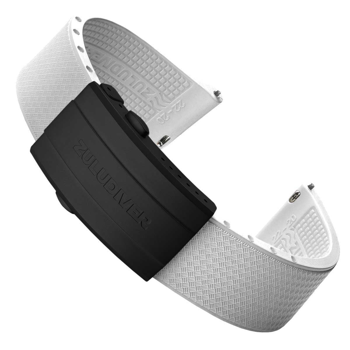 Tsunami MK2 Rubber Deployant Watch Strap - Coconut White